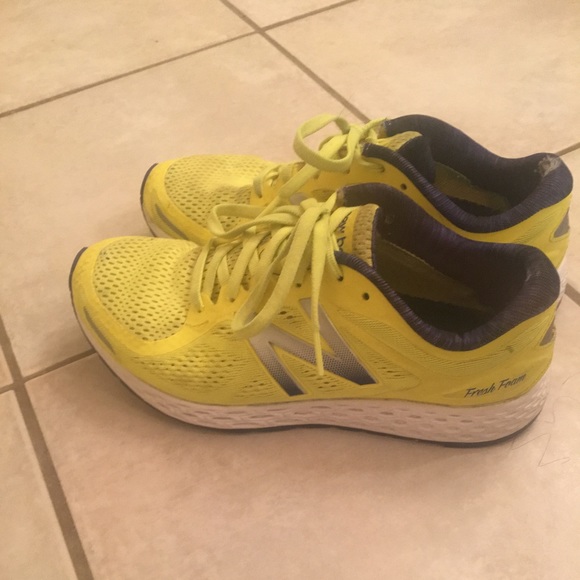 bright yellow running shoes